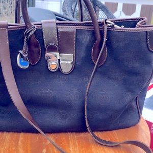 Dooney & Bourke Blue Canvas  Tote Purse Bag
